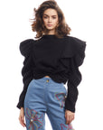 PUFF SLEEVE CROP TOP