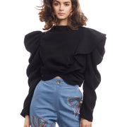 PUFF SLEEVE CROP TOP