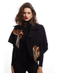 RHINESTONE EMBROIDERED CAPE