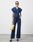 EDGE LINE DENIM TOP