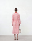BLUSH-CHECK POLO DRESS
