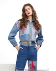 AVANTIKA HUNDAL IN OUR EMBROIDERED PATCH CROP JACKET