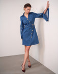 SHREYA GHODAWAT IN OUR ASYMMETRIC DENIM DRESS