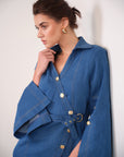 SHREYA GHODAWAT IN OUR ASYMMETRIC DENIM DRESS