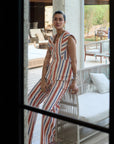 SEASIDE STRIPE FLARED JEANS