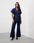 DENIM DAZZLER WRAP TOP