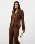CHESTNUT BLAZER TOP