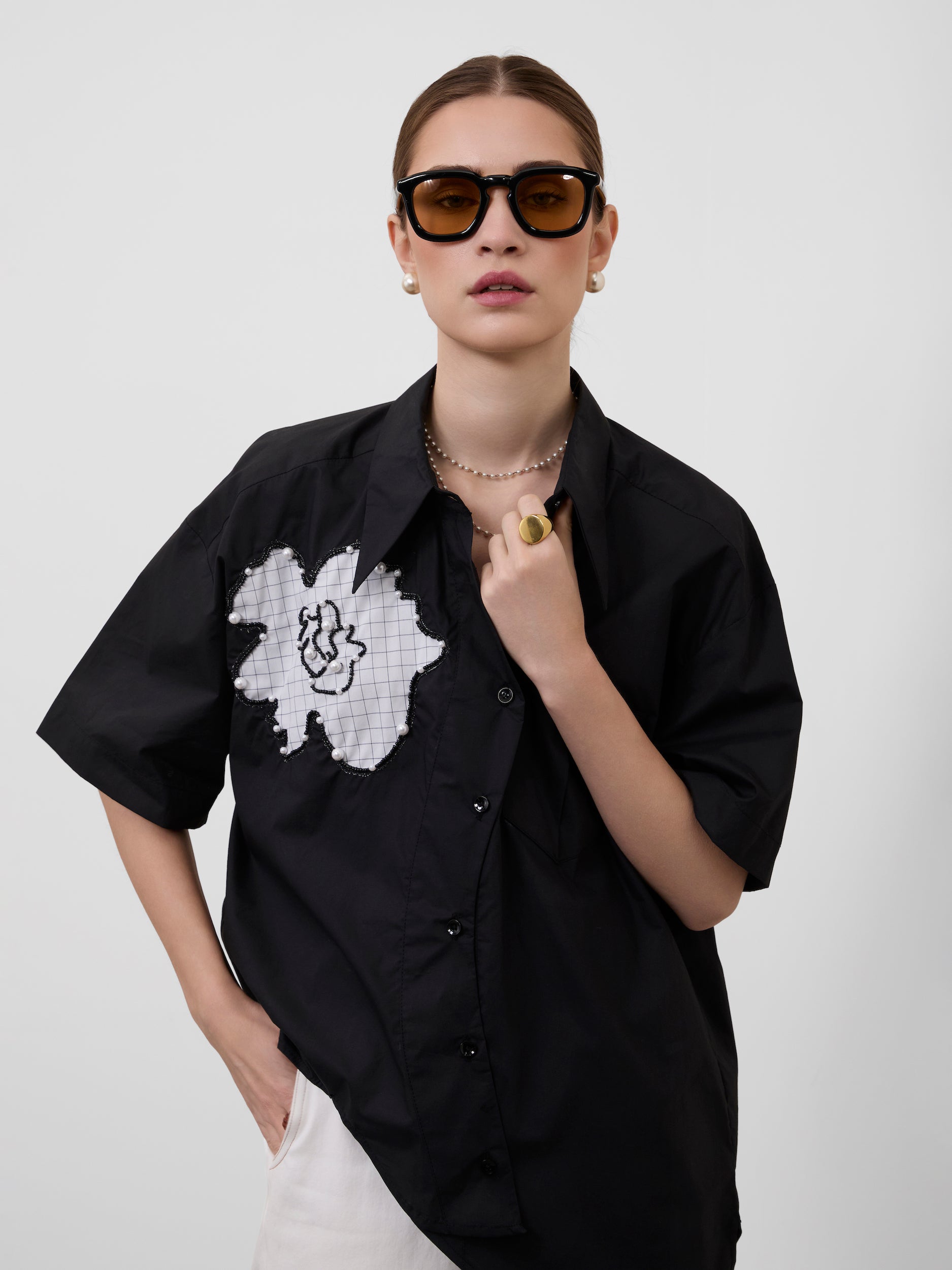 CHECKERED FLOWER SHIRT – Madison On Peddar