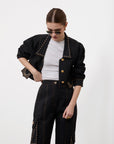 STUDDED CROP JACKET