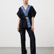 EDGY WAVE STRAIGHT-LEG TROUSERS