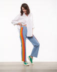 STRIPE STRAIGHT-LEG JEANS