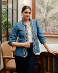RICHA BEGANI IN OUR FRAYED SCALLOP JACKET