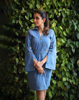 SHREYA GHODAWAT IN OUR ASYMMETRIC DENIM DRESS