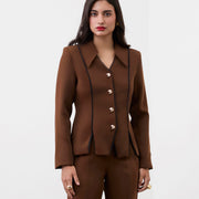 CHESTNUT BLAZER TOP