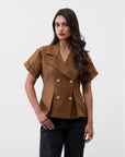 MOCHA TRENCH TOP