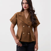 MOCHA TRENCH TOP