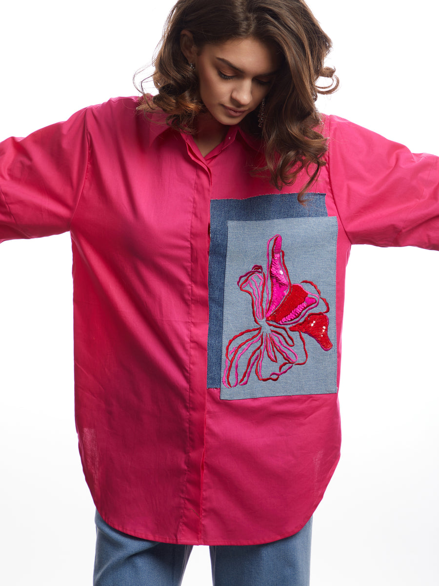 Pink Embroidered Shirt