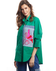 Green Embroidered Shirt