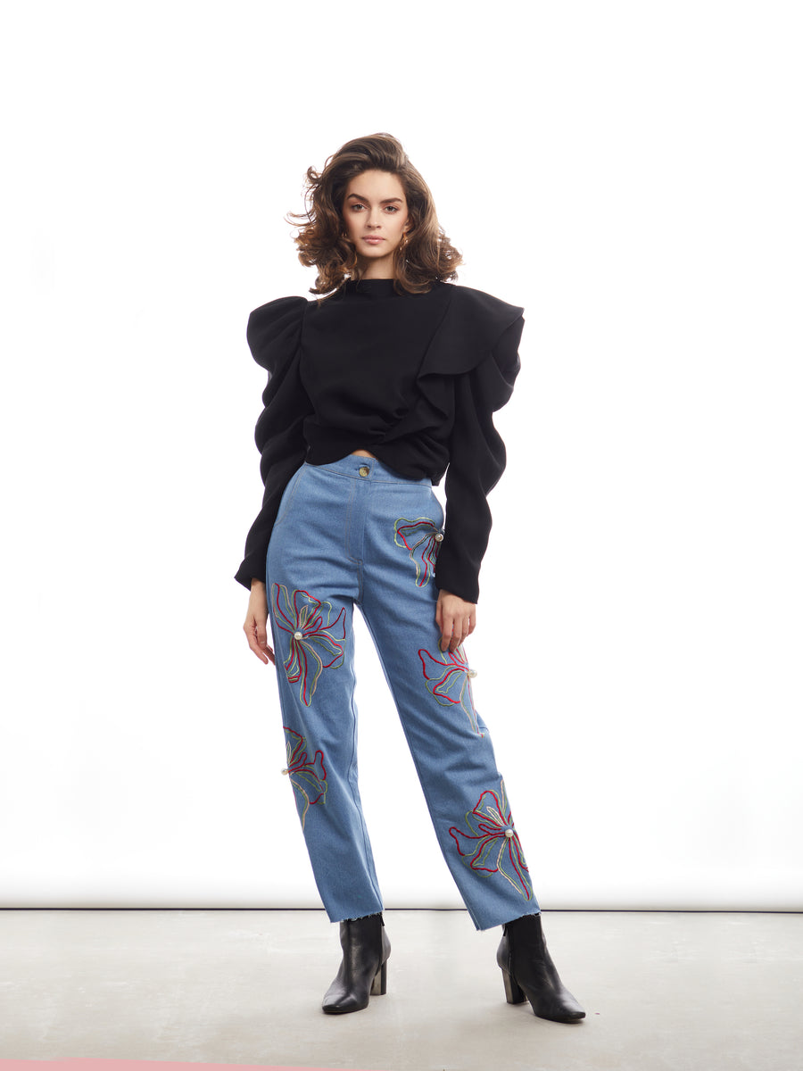 Floral Embroidery Pant