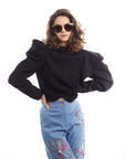 PUFF SLEEVE CROP TOP