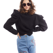 PUFF SLEEVE CROP TOP