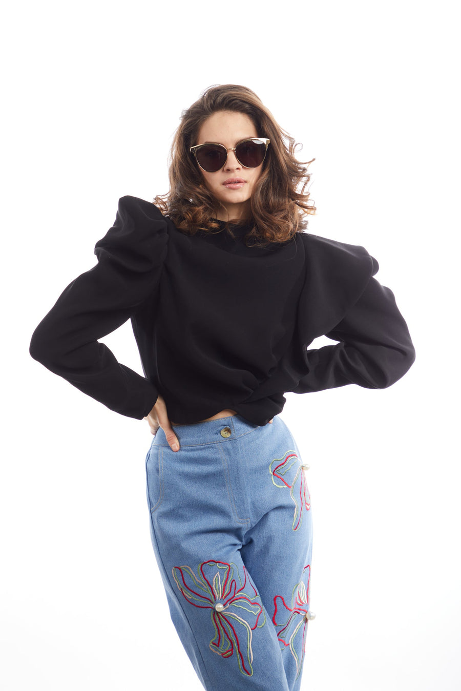 PUFF SLEEVE CROP TOP