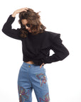 PUFF SLEEVE CROP TOP