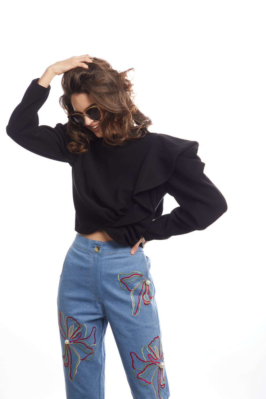 PUFF SLEEVE CROP TOP