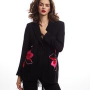 FLORAL APPLIQUE BLAZER