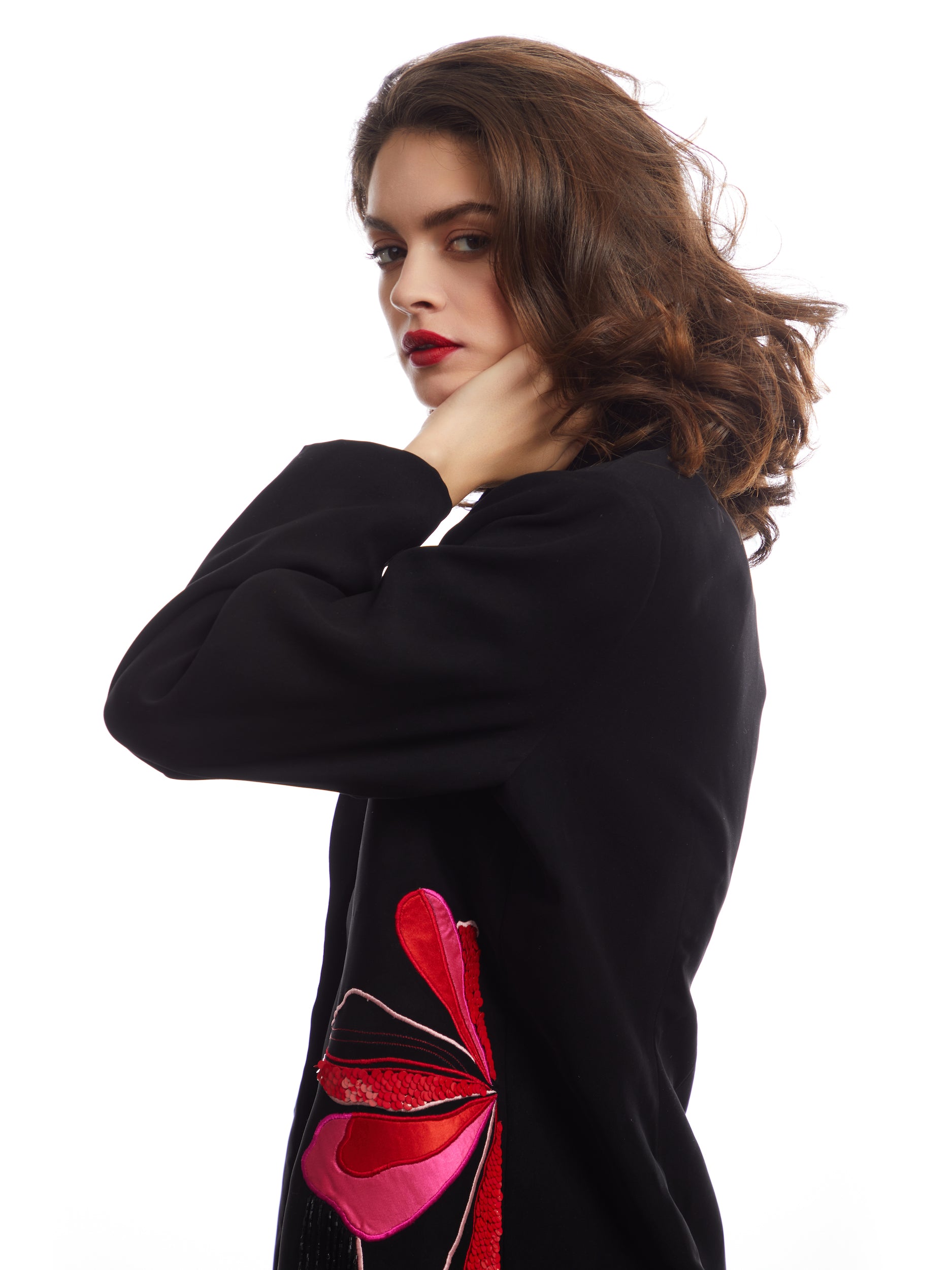 FLORAL APPLIQUE BLAZER