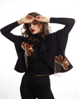 RHINESTONE EMBROIDERED CAPE