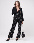 JEWELLED OPULENCE STRAIGHT-LEG TROUSERS