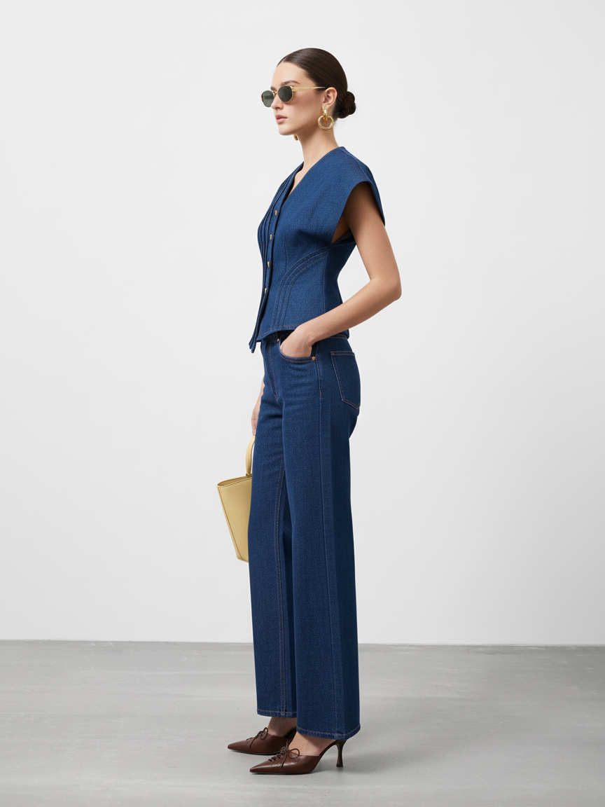 EDGE LINE DENIM TOP