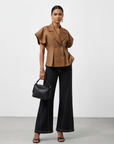 MOCHA TRENCH TOP