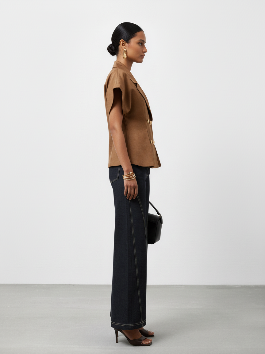 PANEL FLARED JEANS