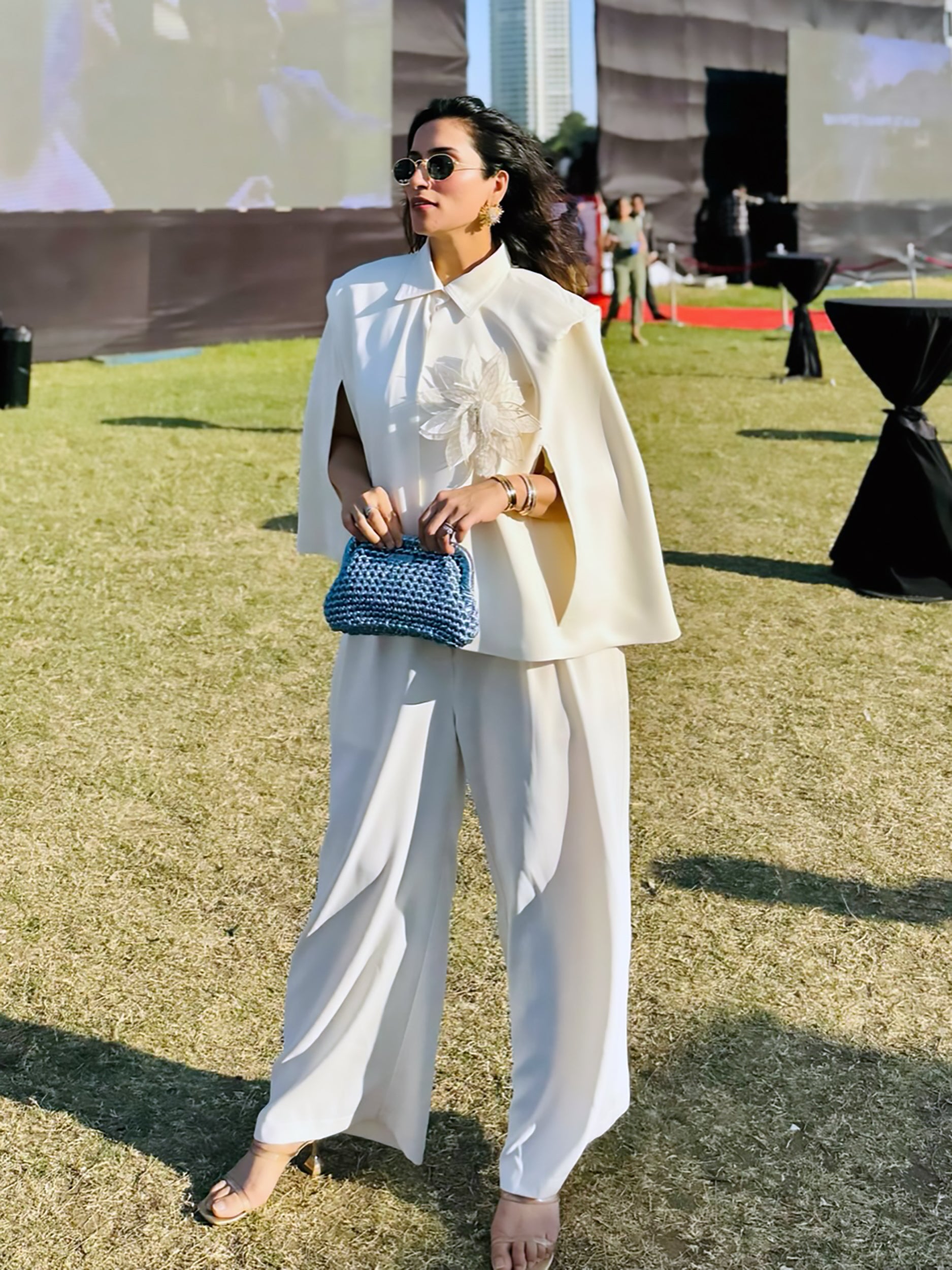 URMI DAGGA IN OUR RELAXED WIDE-LEG TROUSERS