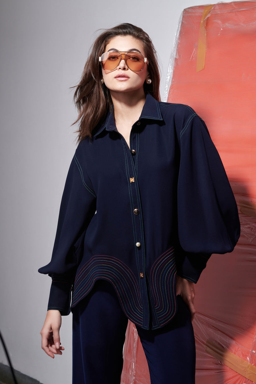 MEANDER LINES BLOUSE