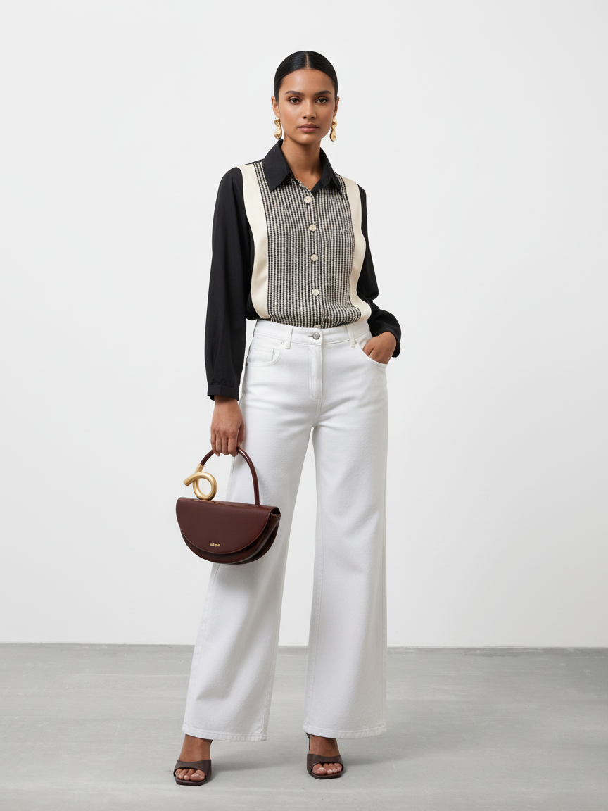 CROCHET YOKE SHIRT