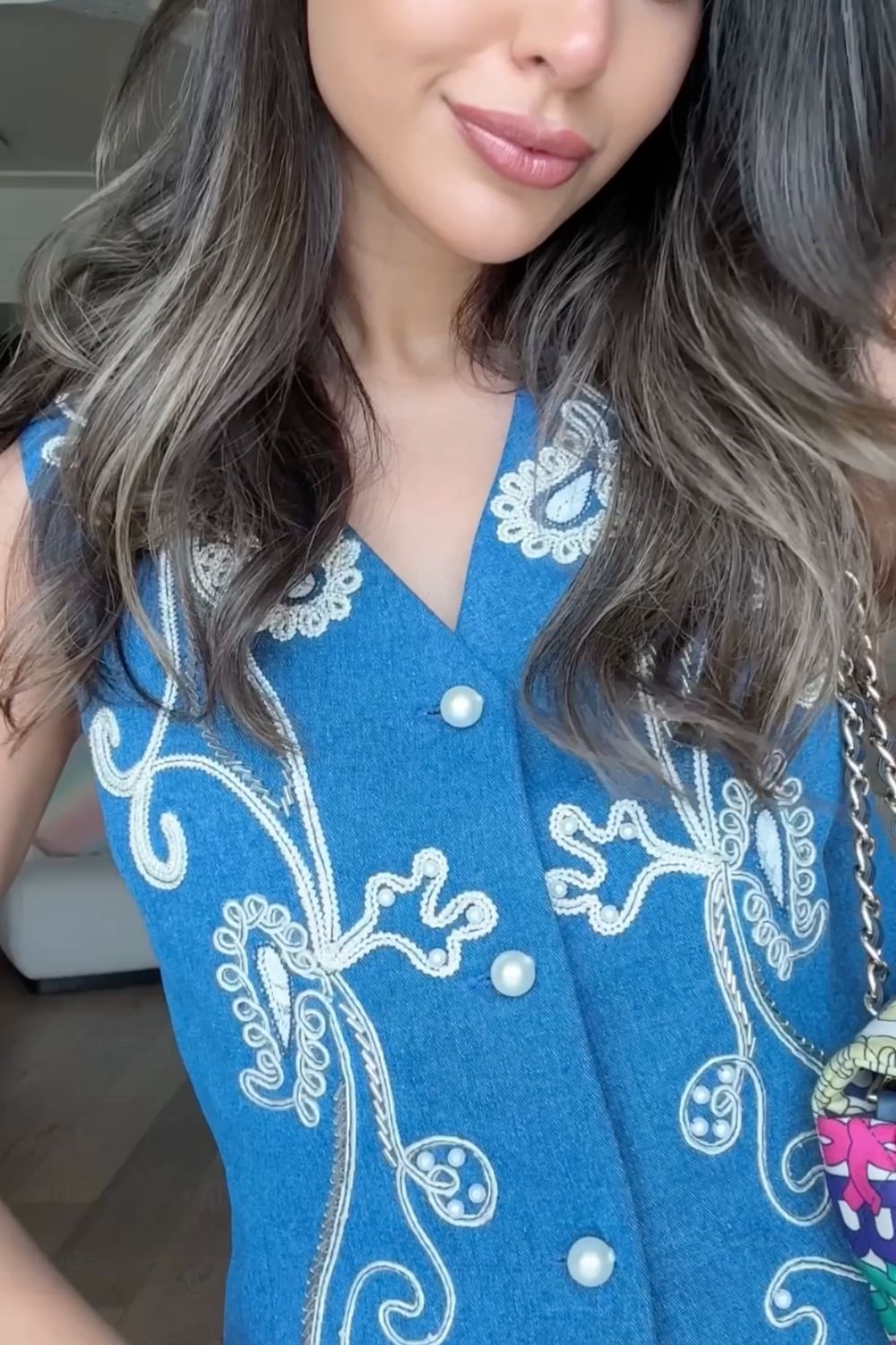 ARUSHI MEHRA IN OUR DENIM PAISLEY VEST