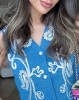 ARUSHI MEHRA IN OUR DENIM PAISLEY VEST