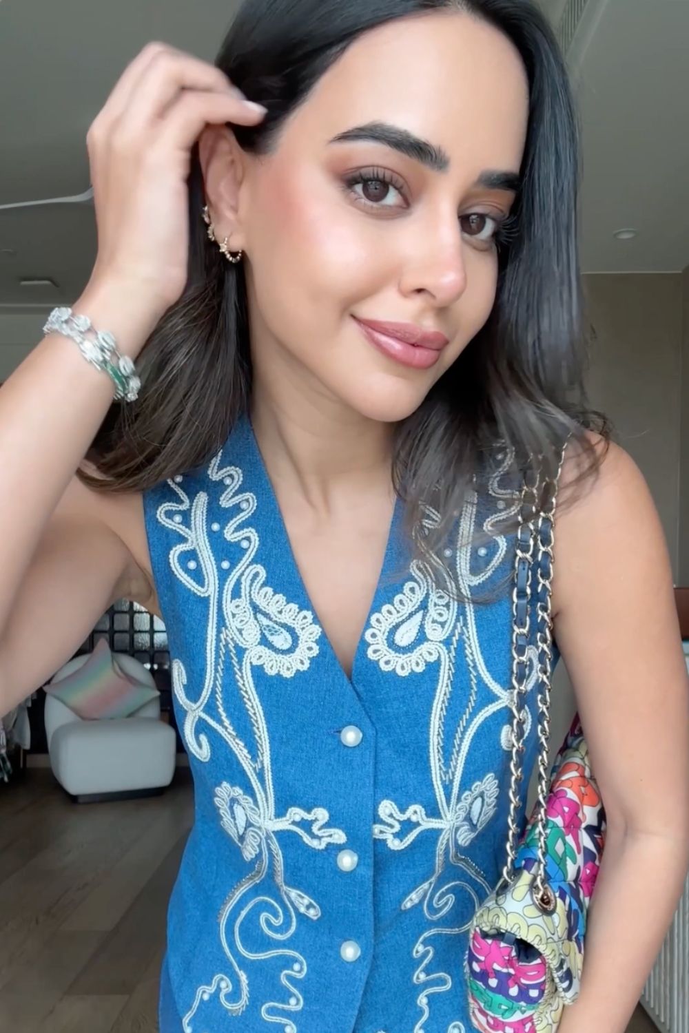 ARUSHI MEHRA IN OUR DENIM PAISLEY VEST