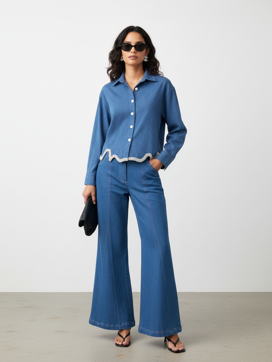 DIAMOND EDGE CROP SHIRT