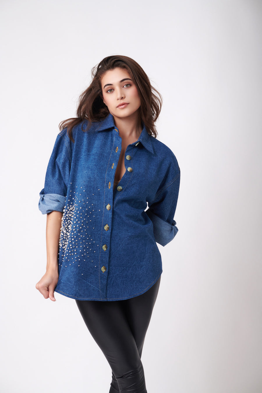 DIAMOND SPLASH DENIM SHIRT