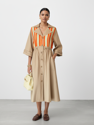DUNE STRIPE TRENCH DRESS