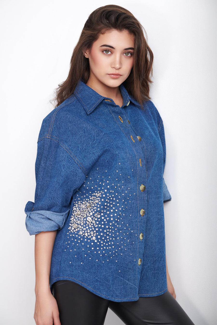 DIAMOND SPLASH DENIM SHIRT