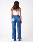 FRAYED WIDE-LEG JEANS