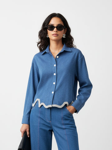 DIAMOND EDGE CROP SHIRT