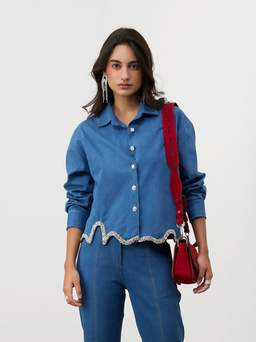 DIAMOND EDGE CROP SHIRT