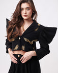 GILDED STROKE CROP BLAZER