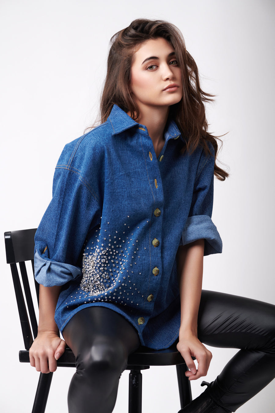 DIAMOND SPLASH DENIM SHIRT